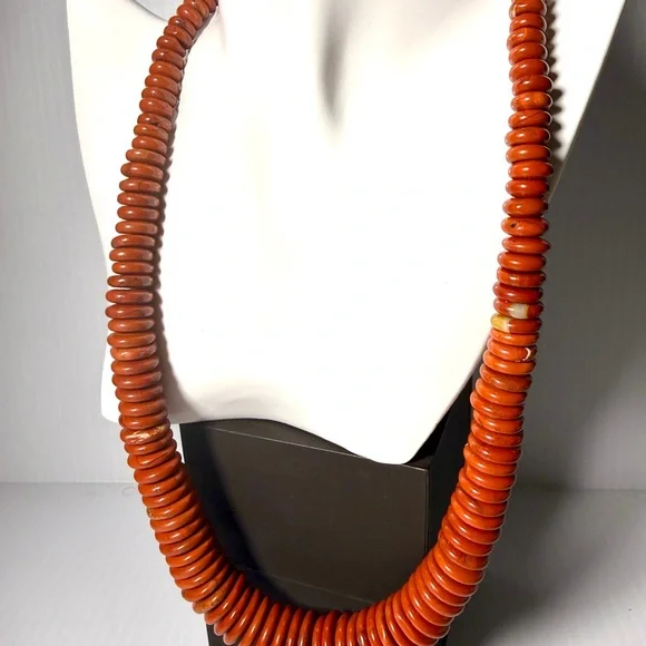Red Jasper Graduated Disc Beaded Necklace - Picture 4 of 13